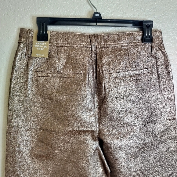 NWT Madewell Slim Emmett Wide-Leg Crop Pants in Metallic Sz 28 - Picture 6 of 10
